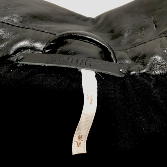 FREE PEOPLE FAUX LEATHER BIKER JACKET SIZE M NWT - Picture 7 of 8